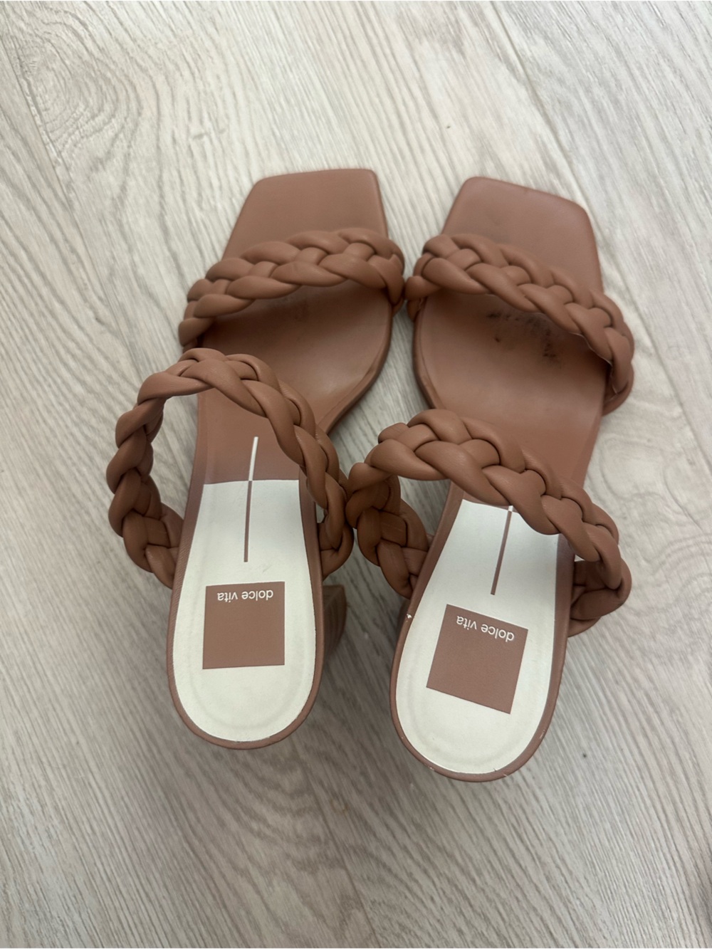 Dolce Vita Braided Double-Strap Mules — Tan